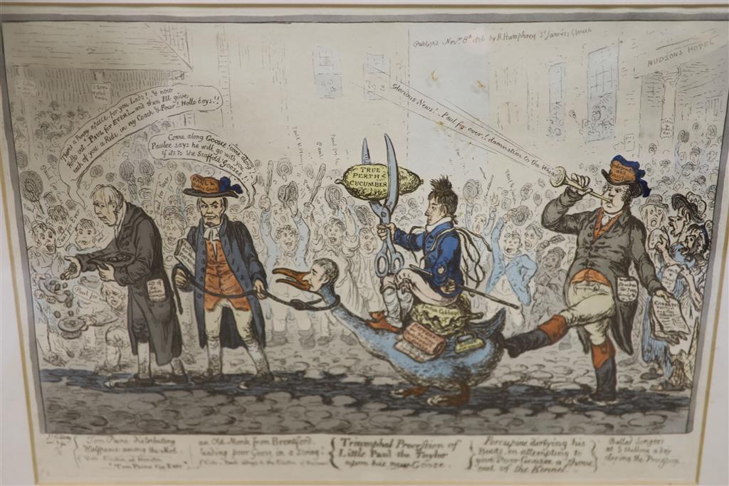 Boehm after Gillray, six engravings including Tom Paines Nightly Pest